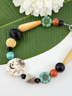 Moon Sun Celestial Handmade Bracelet Beads Beaded LR263